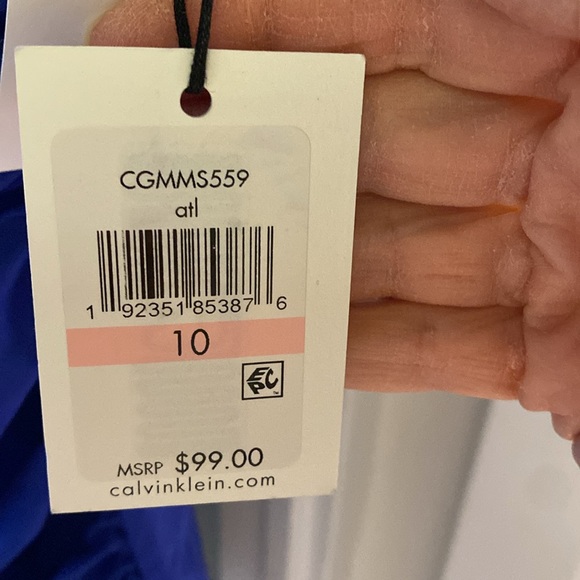 Women’s New one piece bathing suit calvin klien blue size 10 - Picture 5 of 7